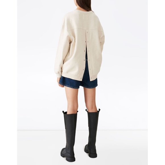 NEW Ganni x Levi's Snap Back Sweatshirt Nature Medium - Picture 8 of 17